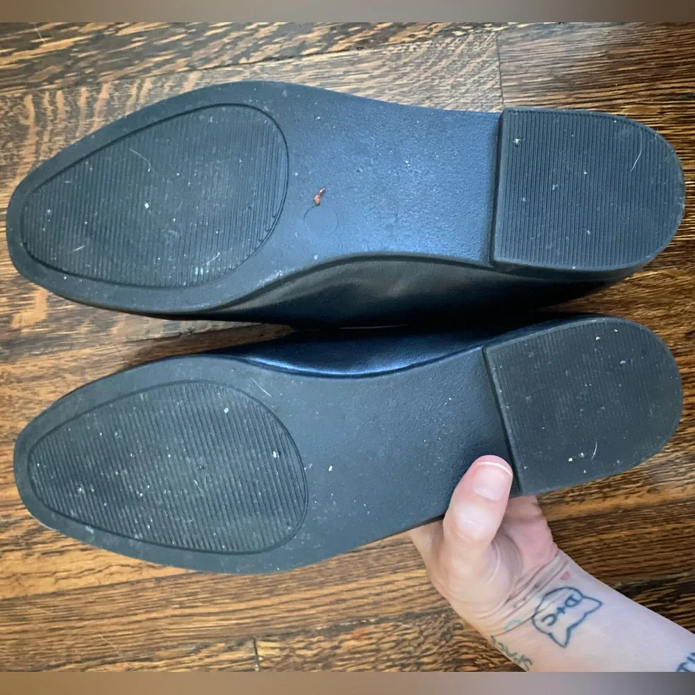 Black Loafers with Gold Chain